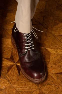 Flat Medium Gray Waxed Cotton Shoelaces
