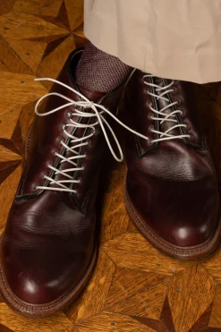 Flat Medium Gray Waxed Cotton Shoelaces