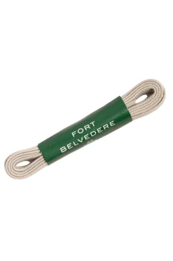 Flat Medium Gray Waxed Cotton Shoelaces