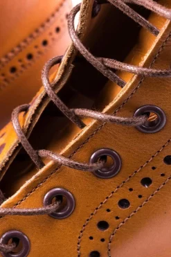 Flat Mid Brown Waxed Cotton Shoelaces
