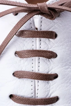 Flat Mid Brown Waxed Cotton Shoelaces
