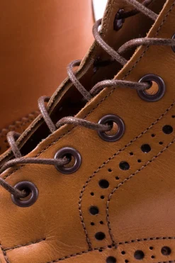 Flat Mid Brown Waxed Cotton Shoelaces