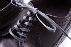 Flat Mid Gray Waxed Cotton Shoelaces