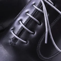 Flat Mid Gray Waxed Cotton Shoelaces