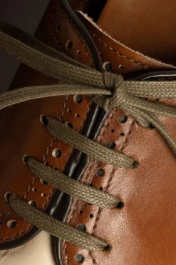 Flat Military Green Waxed Cotton Shoelaces