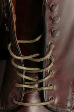 Flat Military Green Waxed Cotton Shoelaces