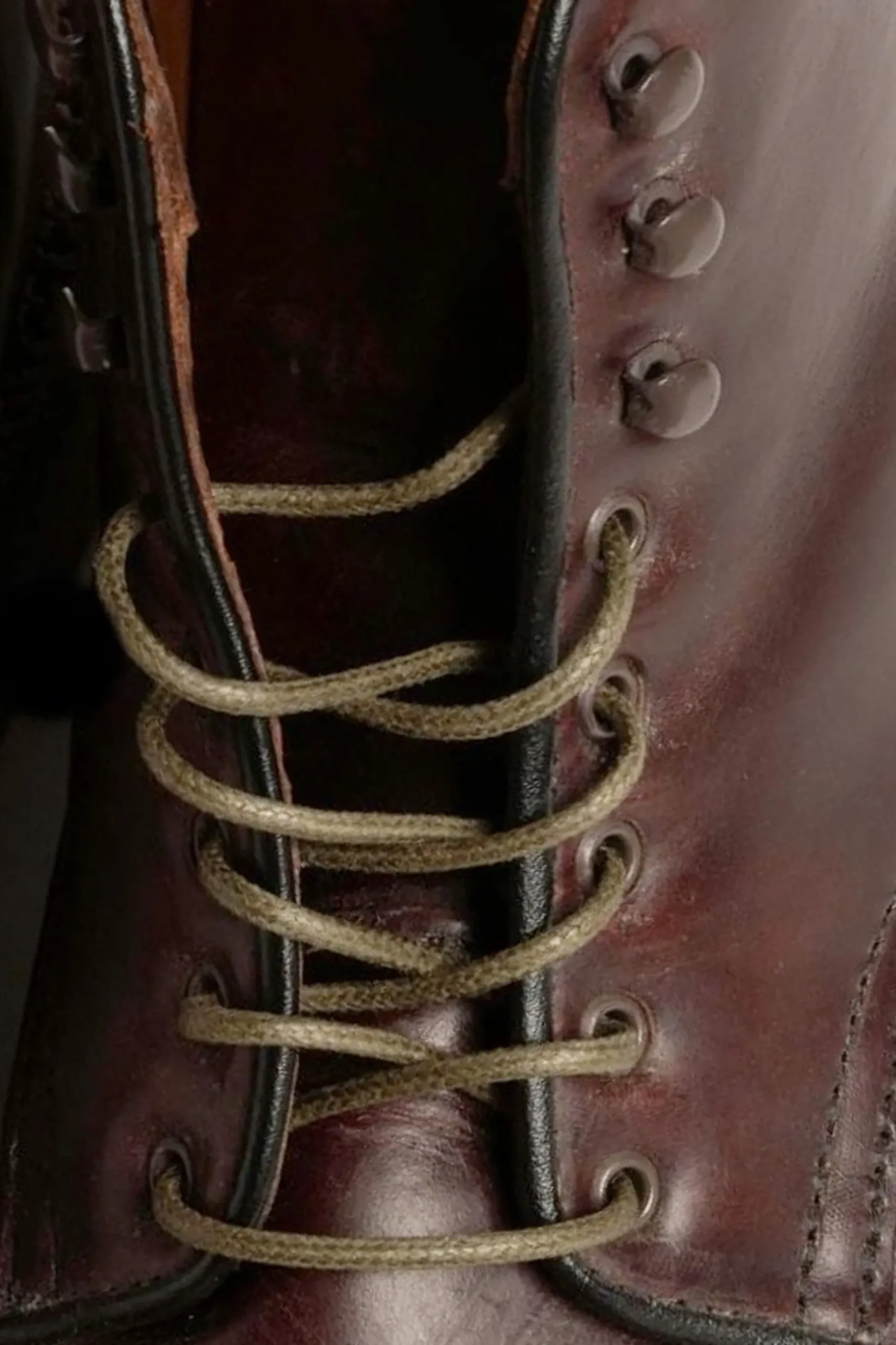 Flat Military Green Waxed Cotton Shoelaces