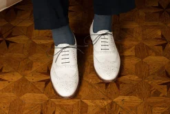 Flat Navy Waxed Cotton Shoelaces