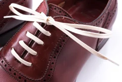 Flat Off White Waxed Cotton Shoelaces