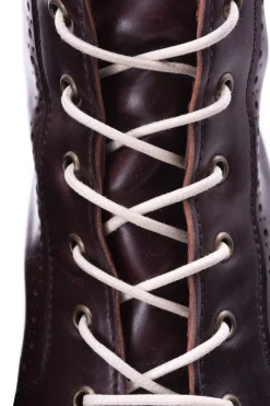 Flat Off White Waxed Cotton Shoelaces