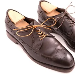 Flat Orange Waxed Cotton Shoelaces