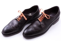 Flat Orange Waxed Cotton Shoelaces