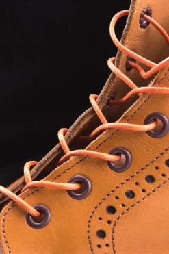 Flat Orange Waxed Cotton Shoelaces