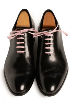 Flat Pale Pink Waxed Cotton Shoelaces