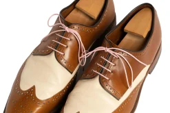 Flat Pale Pink Waxed Cotton Shoelaces