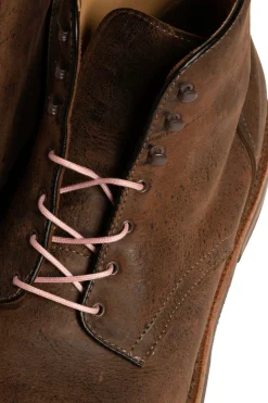 Flat Pale Pink Waxed Cotton Shoelaces