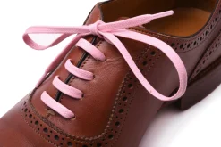 Flat Pink Waxed Cotton Shoelaces