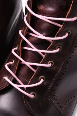 Flat Pink Waxed Cotton Shoelaces