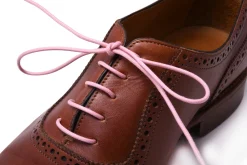 Flat Pink Waxed Cotton Shoelaces