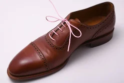 Flat Pink Waxed Cotton Shoelaces
