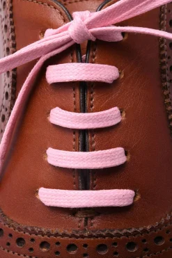 Flat Pink Waxed Cotton Shoelaces