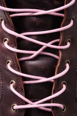 Flat Pink Waxed Cotton Shoelaces