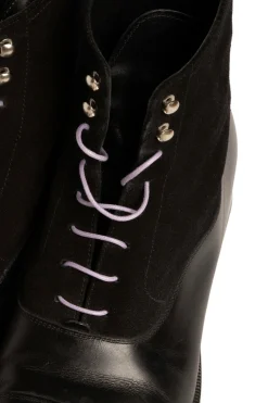 Flat Purple Waxed Cotton Shoelaces