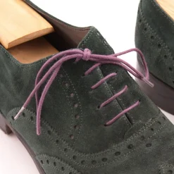 Flat Purple Waxed Cotton Shoelaces