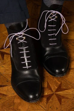 Flat Purple Waxed Cotton Shoelaces