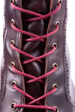 Flat Red Waxed Cotton Shoelaces