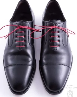 Flat Red Waxed Cotton Shoelaces