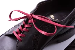 Flat Red Waxed Cotton Shoelaces