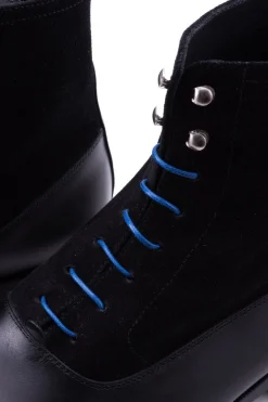 Flat Royal Blue Waxed Cotton Shoelaces