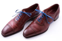 Flat Royal Blue Waxed Cotton Shoelaces
