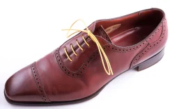 Flat Yellow Waxed Cotton Shoelaces