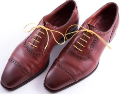 Flat Yellow Waxed Cotton Shoelaces