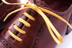 Flat Yellow Waxed Cotton Shoelaces
