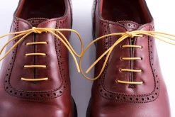 Flat Yellow Waxed Cotton Shoelaces