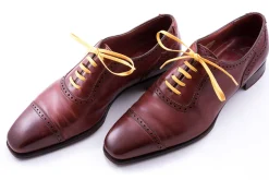 Flat Yellow Waxed Cotton Shoelaces