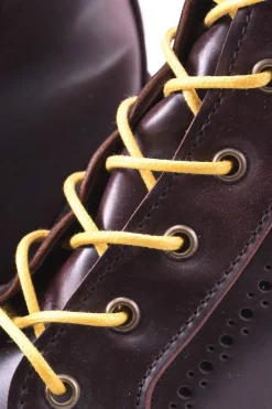 Flat Yellow Waxed Cotton Shoelaces
