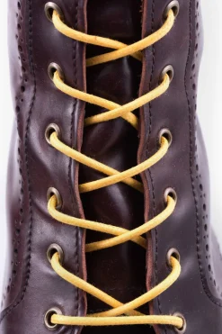 Flat Yellow Waxed Cotton Shoelaces