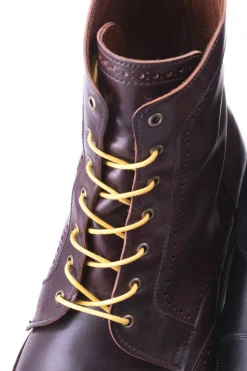Flat Yellow Waxed Cotton Shoelaces