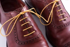 Flat Yellow Waxed Cotton Shoelaces