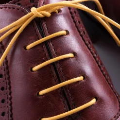 Flat Yellow Waxed Cotton Shoelaces