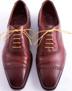 Flat Yellow Waxed Cotton Shoelaces