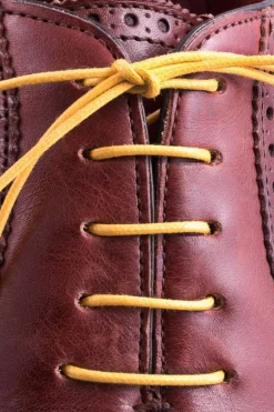 Flat Yellow Waxed Cotton Shoelaces