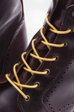 Flat Yellow Waxed Cotton Shoelaces