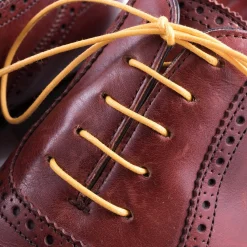 Flat Yellow Waxed Cotton Shoelaces