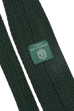 Forest Green Zigzag Silk Knit Tie