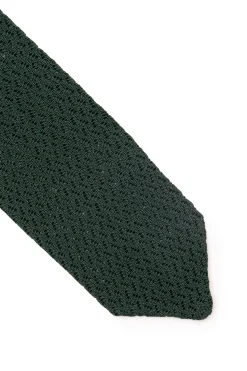 Forest Green Zigzag Silk Knit Tie